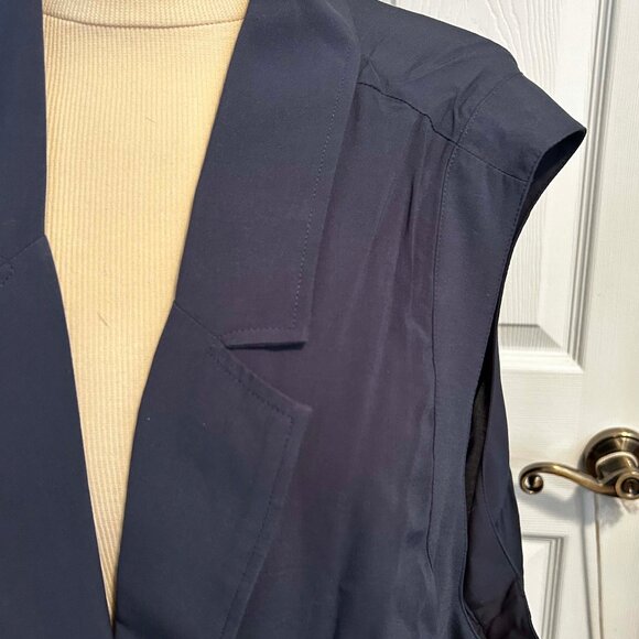 NEW PHOTOS! JACKET, SLEEVELESS, BLUE NIGHTS, SZ 5X, VERY LONG, ONE BUTTON, - Picture 13 of 16